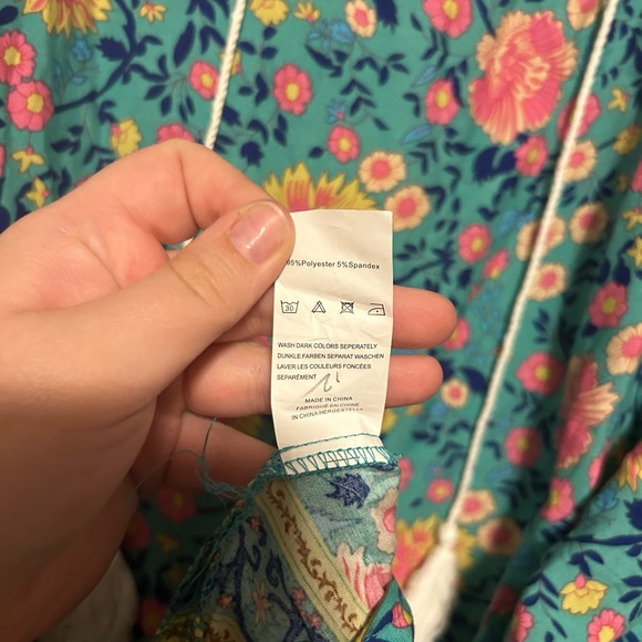 NEW Halife Women’s Tassel Tie Bohemian Tunic Loose Dress Plus Size 2XL - Picture 7 of 8